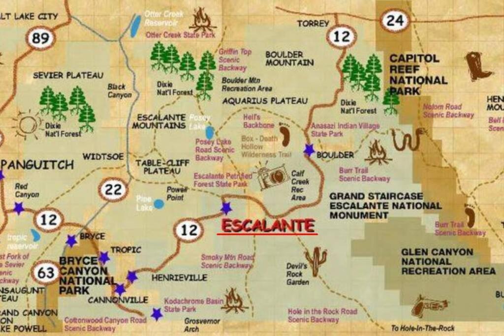 Red Rock Ranch Log Cabin: Large, Fully Furnished Escalante Exterior foto